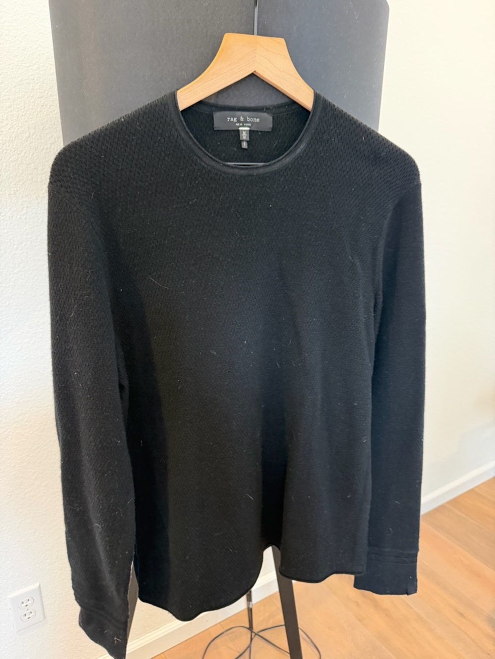 rag & bone wool Black Long Sleeve Crewneck